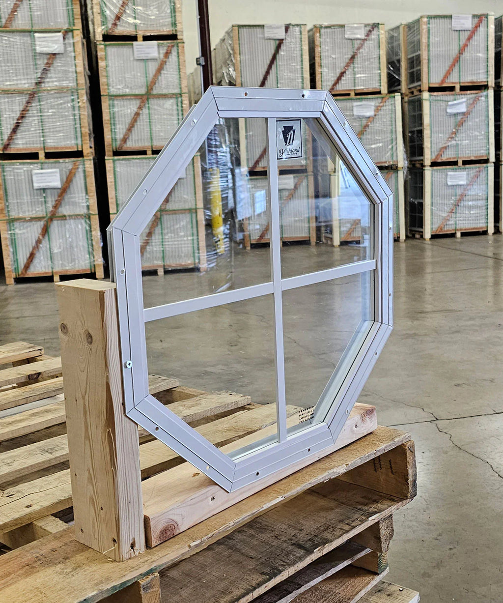 Best Barns White Glass and Aluminum Frame Storage Shed Window