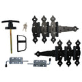 Shed Windows and More Shed Double Door Hardware Kit Decorative Hinges (6"), Locking T Handle Set, New Heavy Duty Barrel Bolts